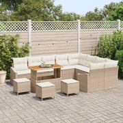 Set Divano da Giardino con cuscino 13 pcs Beige Poly Rattan 3364651