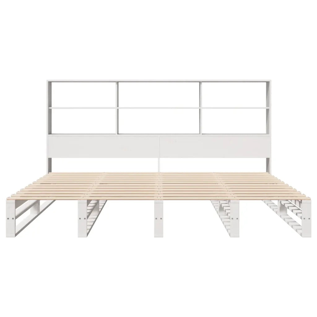 Letto Libreria senza Materasso Bianco 180x200 cm Legno Massello 3323930