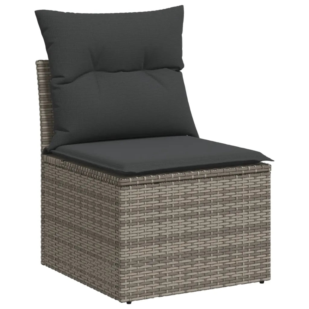 Set Divano da Giardino 9 pz con Cuscini Grigio in Polyrattan 3256067