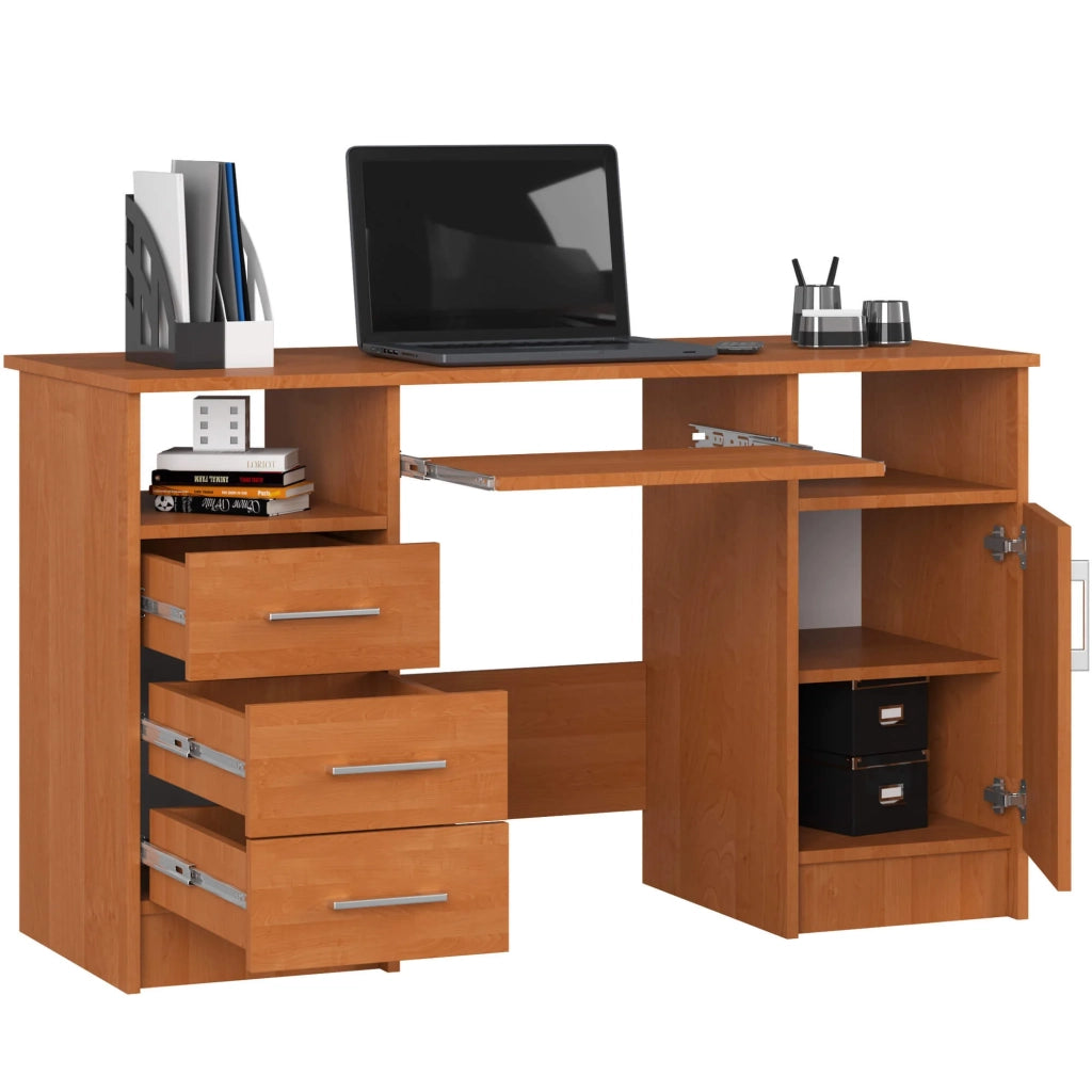 Scrivania AKORD ANA Ontano 124 cm 1 anta 3 cassetti 124x52x74 cm