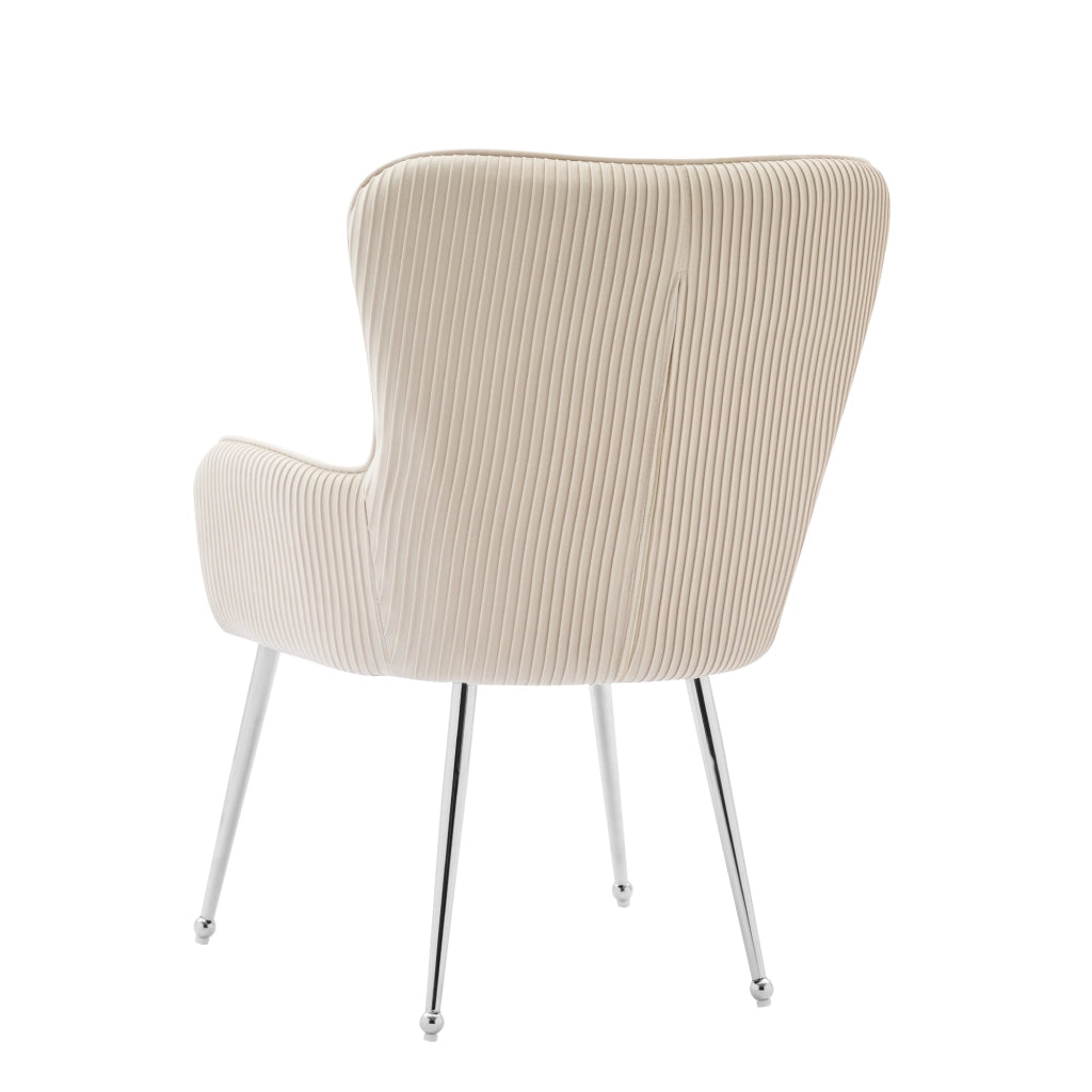 SEDIA da pranzo Set da 2 pezzi con braccioli e piedini regolabili in velluto beige