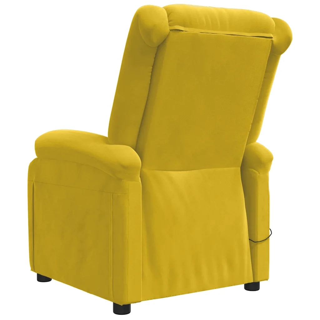 Poltrona Massaggiante Elettrica Gialla in Velluto 3098411