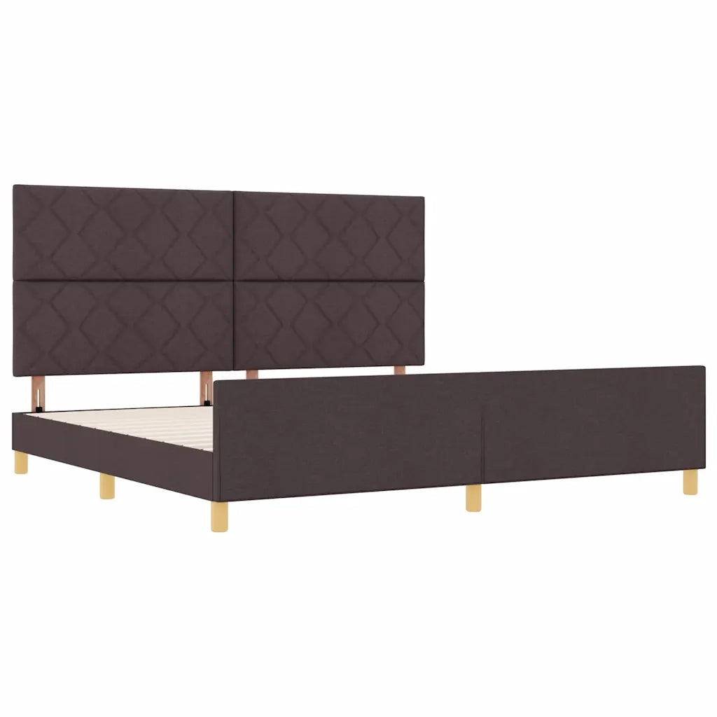 Struttura del letto Marrone scuro 200 x 200 cm Tessuto 3344833