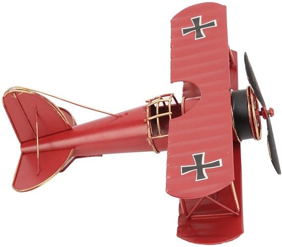 Modello di Aereo Retro - Biplano Decorativo - Metallo - Alta Qualità Acciaio - 21,3 cm Ala - Ideale Regalo - Aeromodello