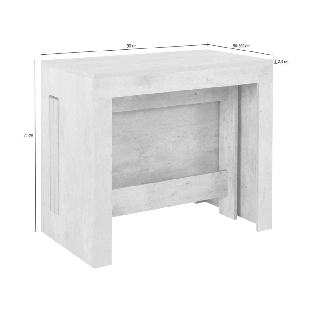 Consolle Allungabile 51/300x90x77 cm Pratika Larice bianco