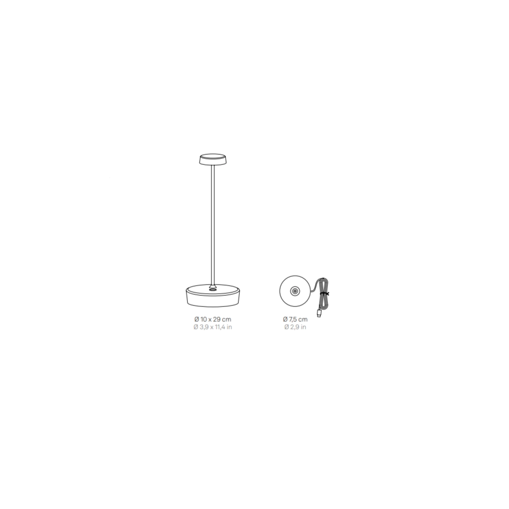 Zafferano Lampada a led da tavolo Swap Pro Bianco ricaricabile e dimmerabile 2200-2700-3000K - 9h massima potenza