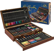 Scheda di pittura professionale XXL con matite colorate e graffette da disegno in un contenitore di grandi dimensioni.