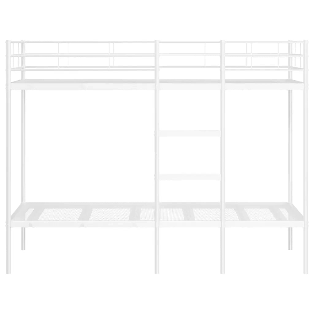 Letto singolo | Letto per adulti | Letto a Castello senza Materasso Bianco 100x190 cm in Acciaio