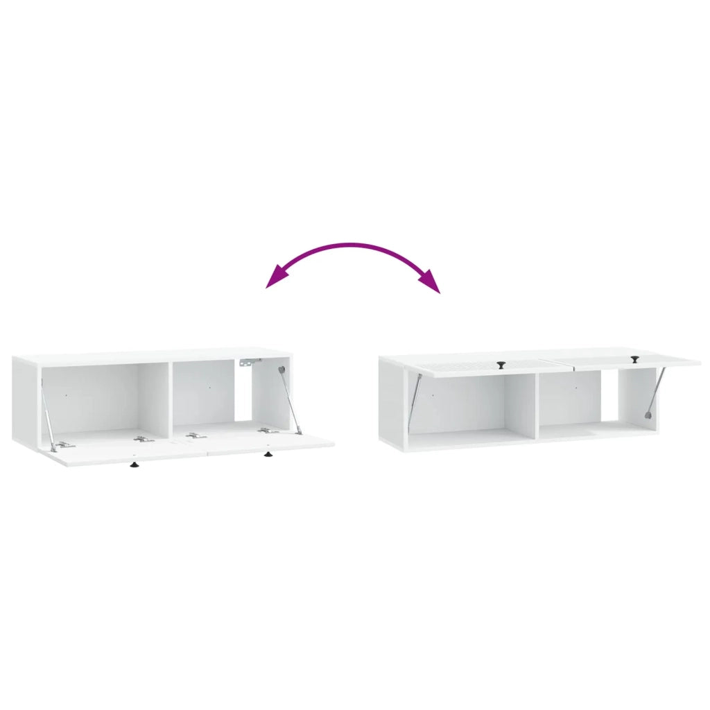 Mobile Porta TV da Muro-Credenza per TV sospesa Bianco 98 x 31 x 30 cm 605062
