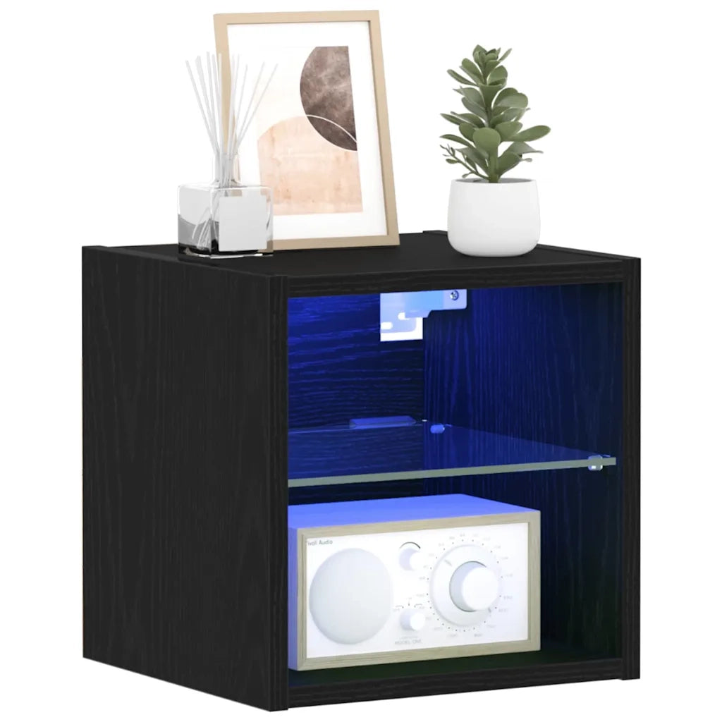 Set mobile TV 2 pz-Set di 2 Credenza per TV Nero 30 x 28,5 x 30 cm Legno multistrato
