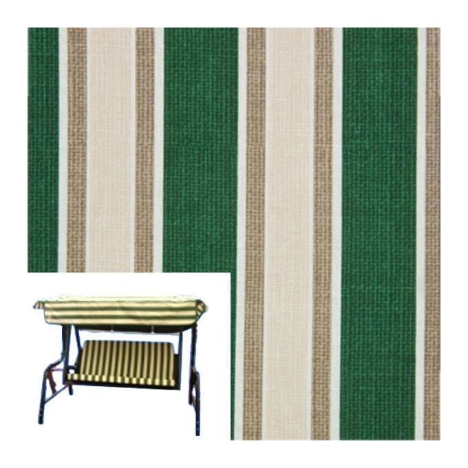 Floralcasa Set Cuscini e Telo per Dondolo 3 Posti Cotone Sfoderabile 134x54x7 cm Telo 223 cm colore Verde