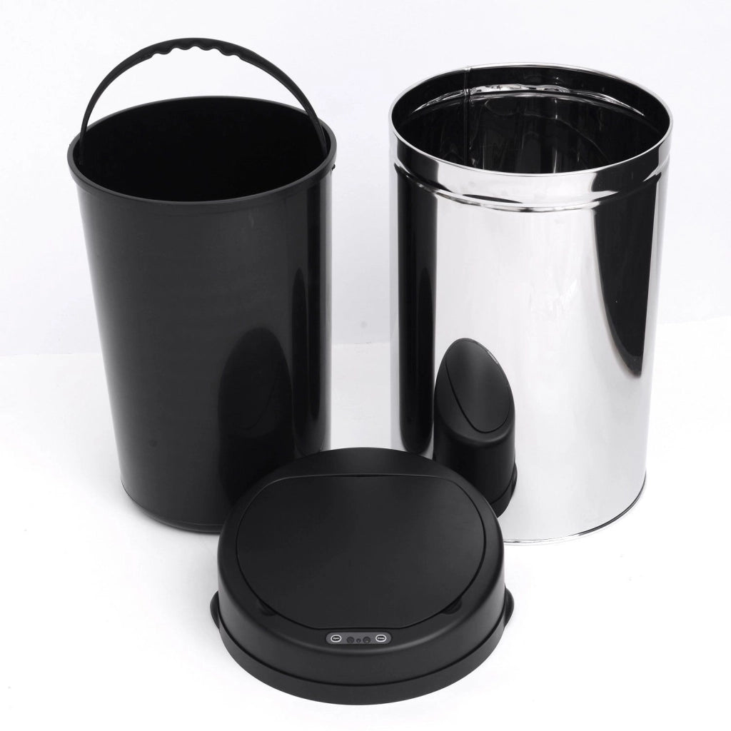 Cestino per rifiuti automatico 30L ¨C Minimal ¨C Nero+Argento