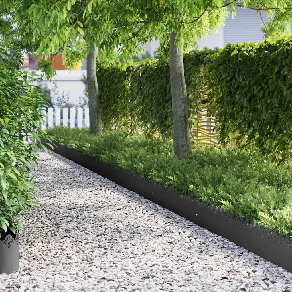 Bordure per prato 20 pz Nero 103 x 0,05 x 22 cm Acciaio CFW8320587