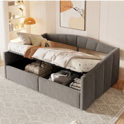 LETTO SOFA 140x200 cm con contenitore idraulico, velluto grigio
