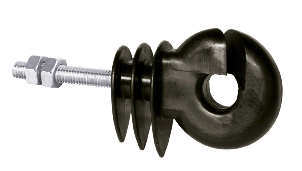 ISOLATORE AD ANELLO NERO CON VITE PER FERRO pz. 25