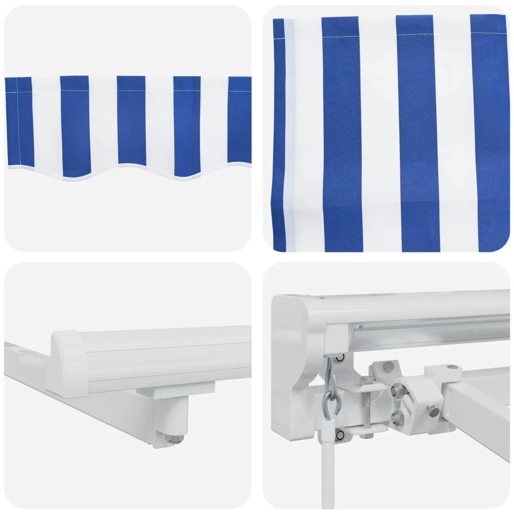 Cornice per Tenda Manuale con LED Blu e Bianco 4 × 3,5 m 3420629