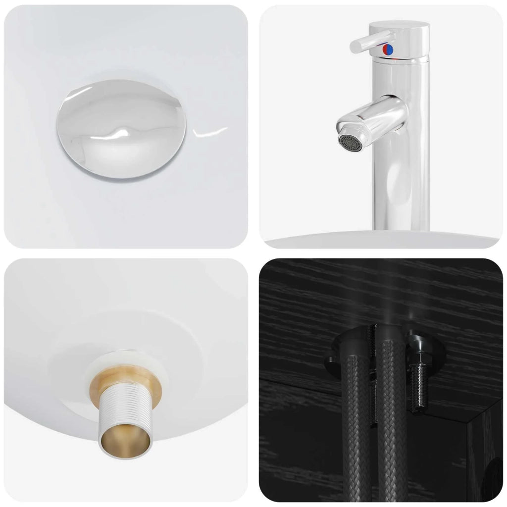 Set di Armadi da Bagno 3 pz Rovere Nero 49,5 x 35 x 63 cm 3405788