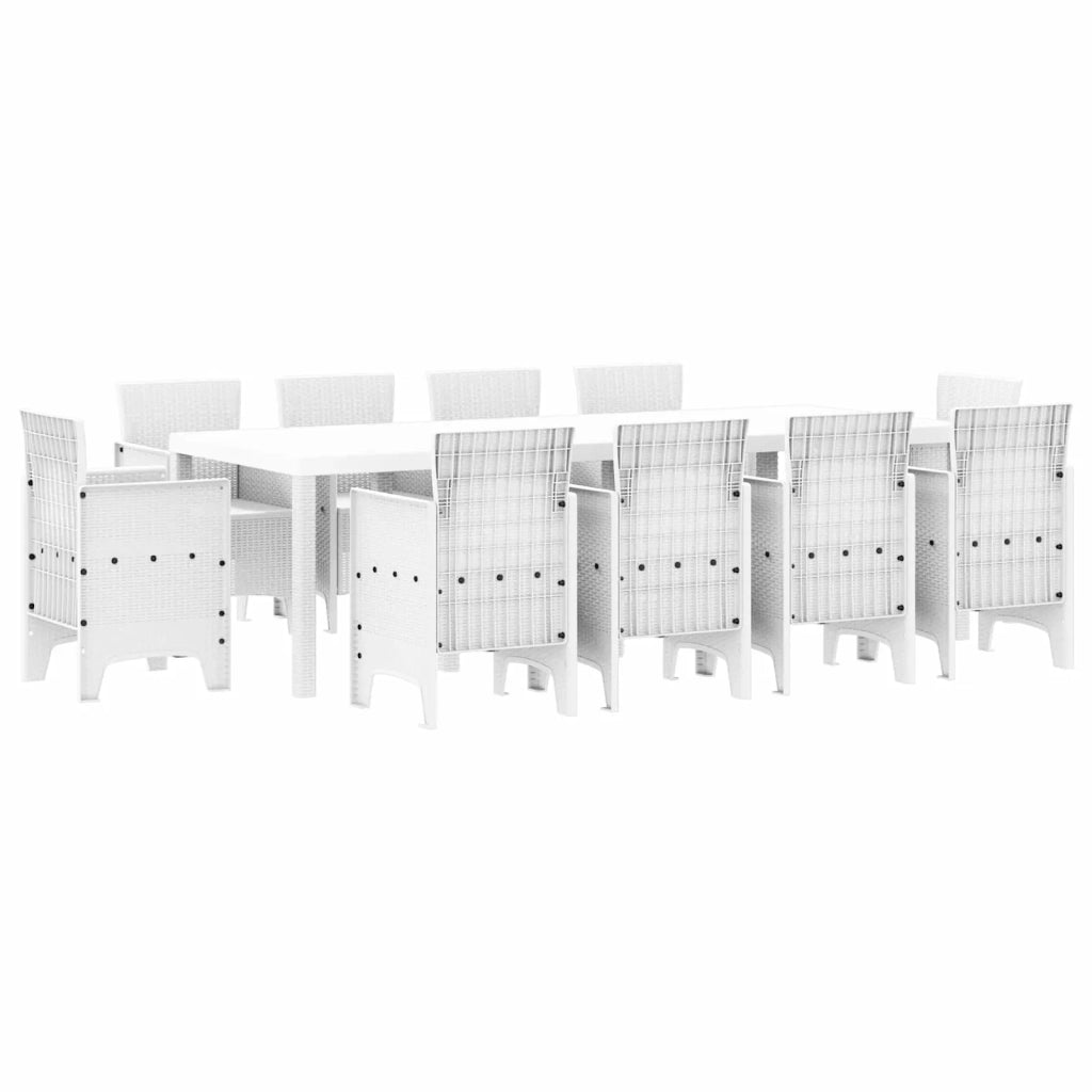 Set da Pranzo per Giardino 11 pcs Bianco Polipropilene 3378602