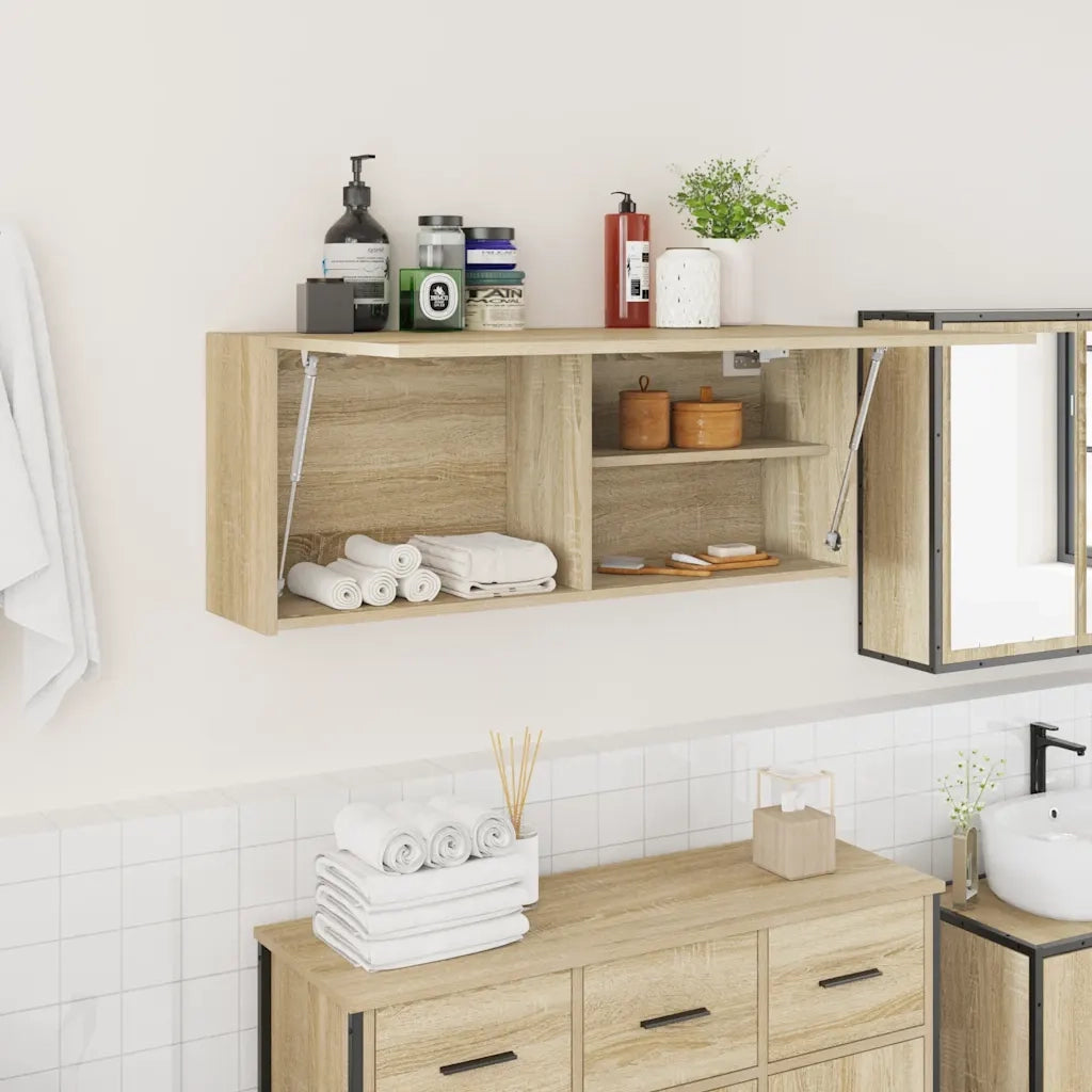 Mobile da Bagno | Armadio da bagno Rovere Sonoma 100x25x40 cm in Truciolato