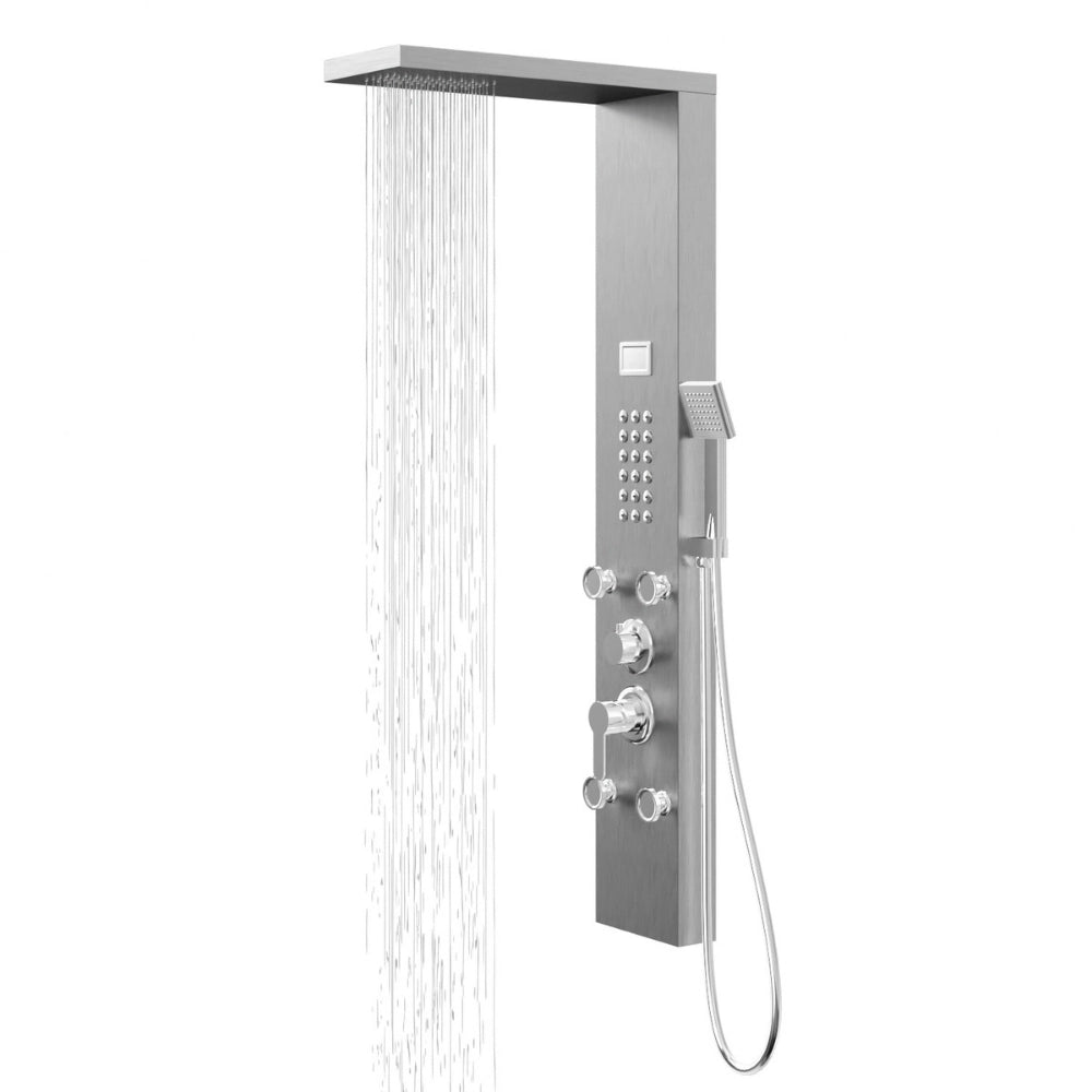 Colonna doccia chester spazzolata acciaio 4 funzioni display temperatura *** finitura- cromo spazzolato, confezione 1