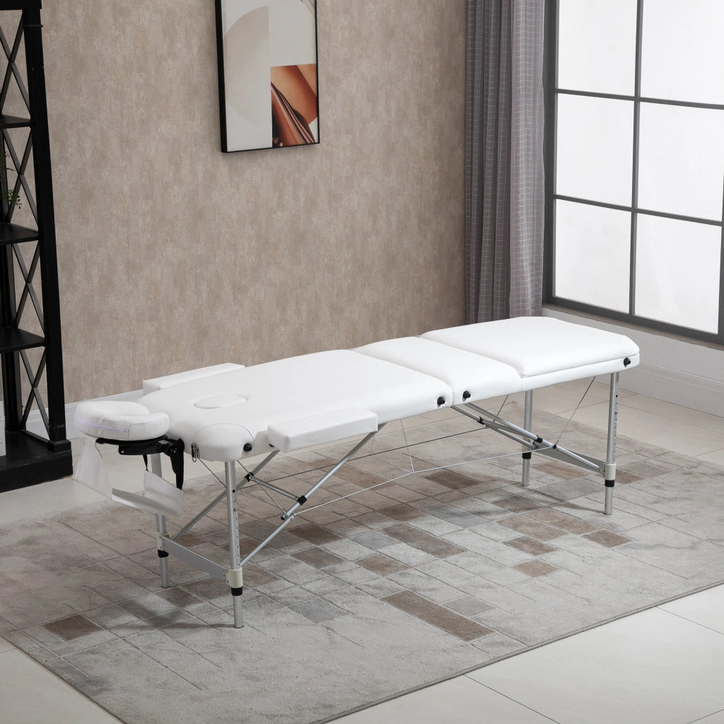 Letto Massaggio 3 Zone Regolabile Pieghevole ¨C zephmum ¨C Bianco 90x200 cm