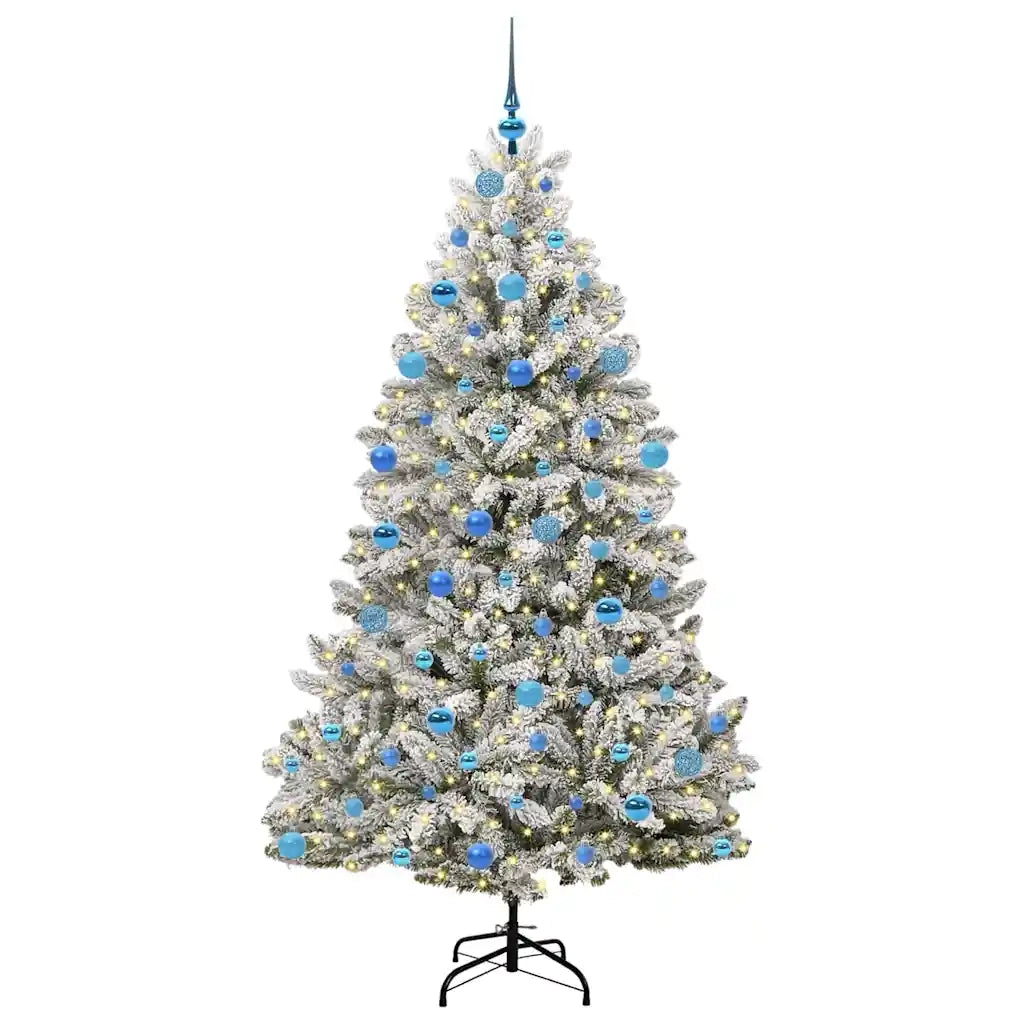Albero di Natale artificiale con 300 LED Verde e Bianco 180 cm 3395755