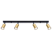 Lampada a tubo LED Winx Bittersweet Shimmer a 4 luci GU10, nero, oro e acciaio