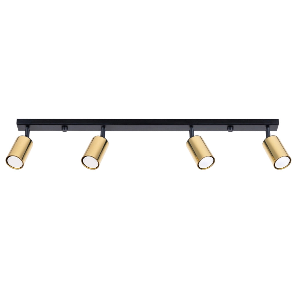 Lampada a tubo LED Winx Bittersweet Shimmer a 4 luci GU10, nero, oro e acciaio