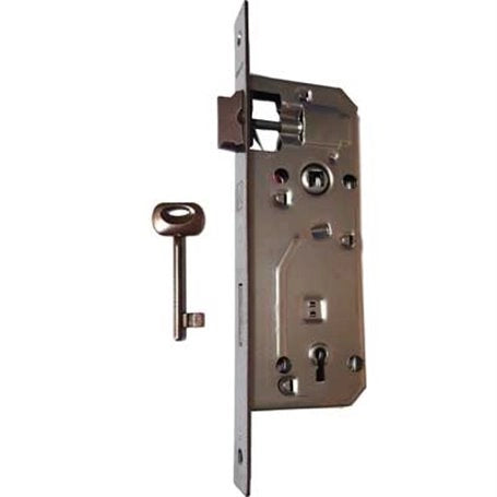 SERRATURA PER PORTE IN LEGNO 'PATENT' FRONTALE BORDO QUADRO BONAITI E45 Ottonata - BONAITI