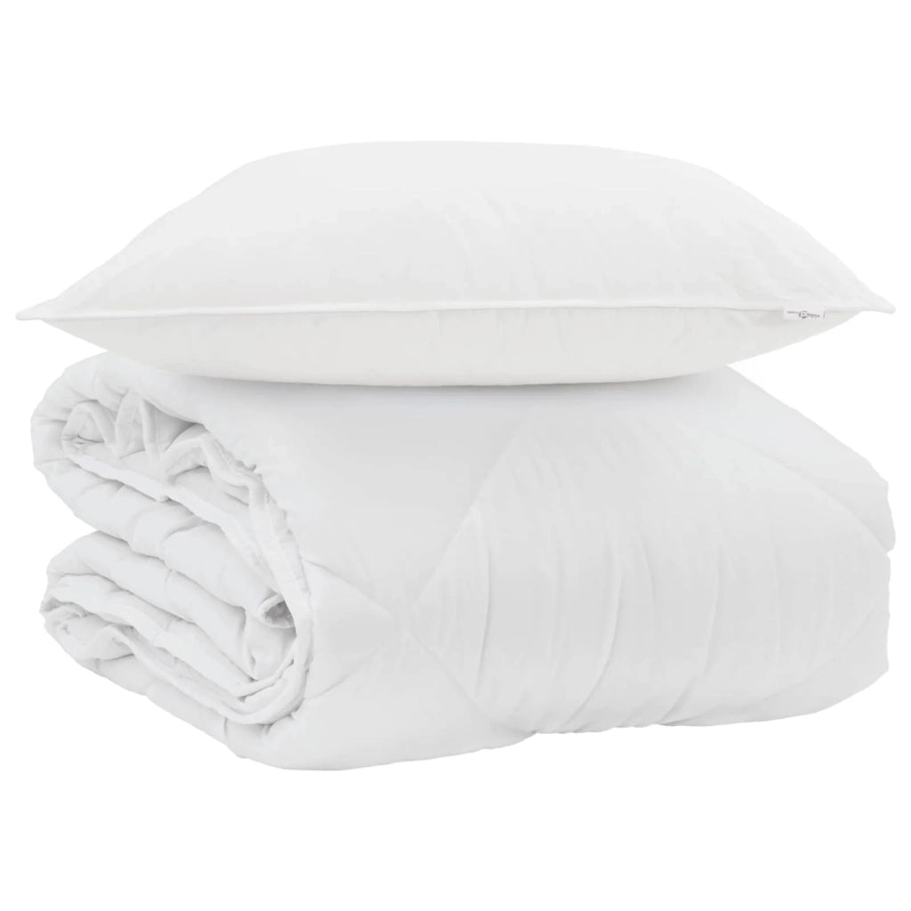 Duvet Estivo con cuscino 2 pcs Bianco Microfibra 3376414