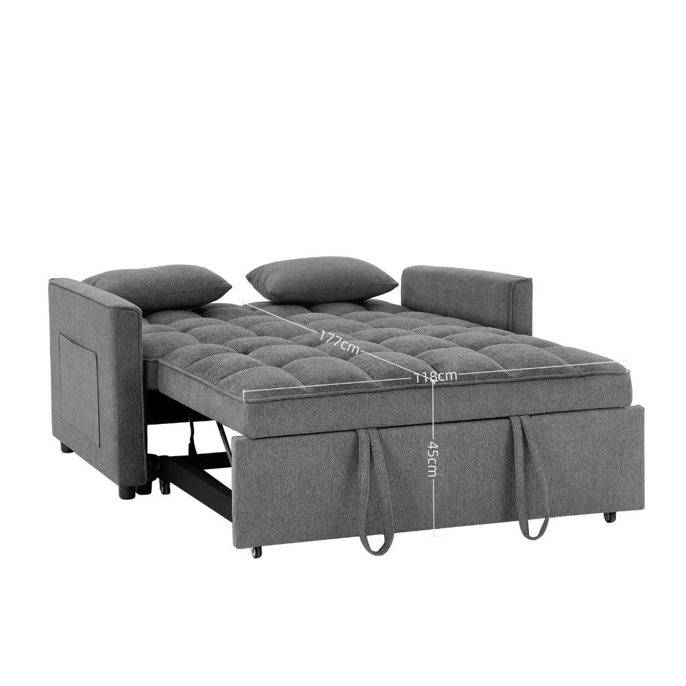 Divano letto Eiri 2 posti in tessuto 188-9 cappuccino