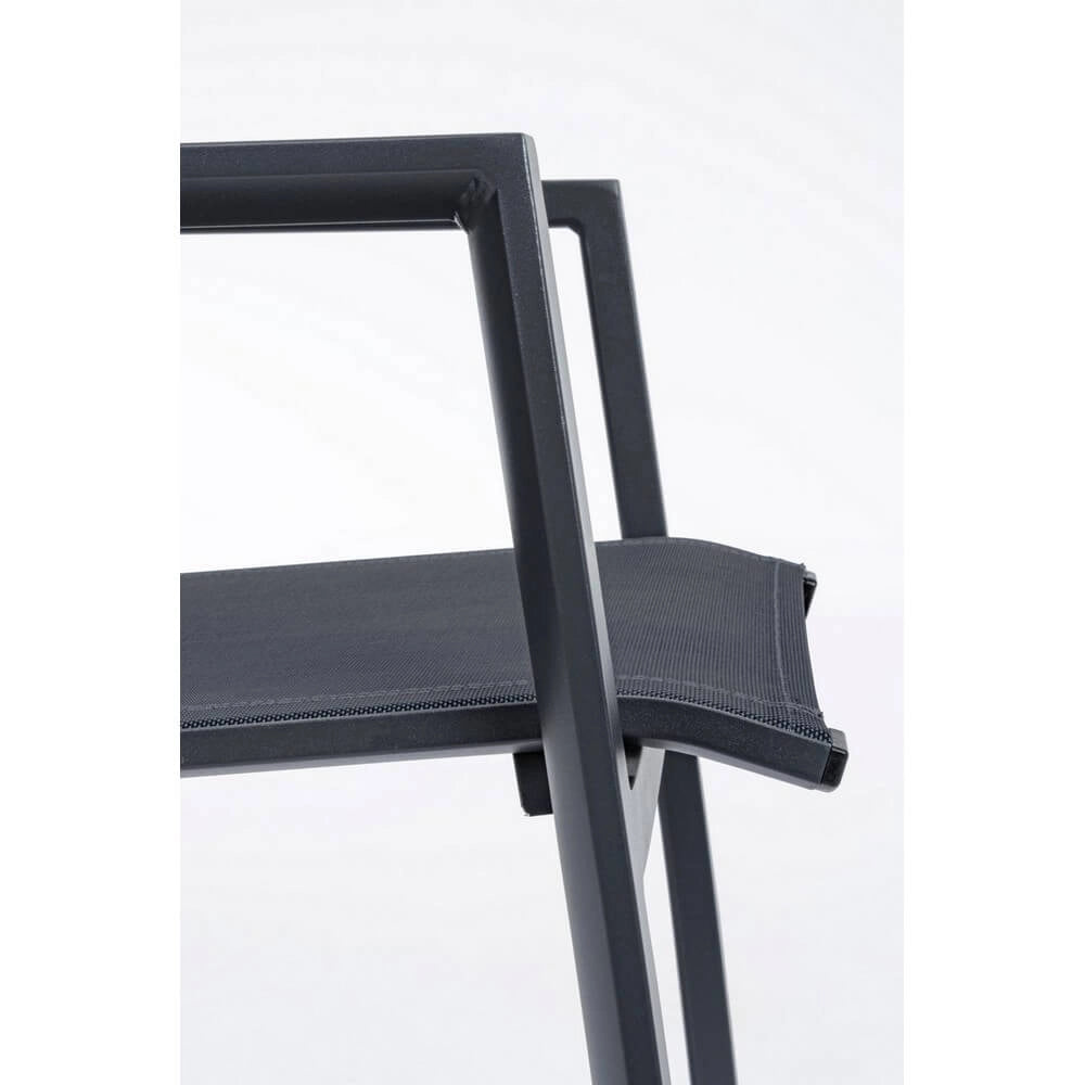 Set di 4 Sedie da Esterno con Braccioli in Alluminio e Textilene - SOLIDITY