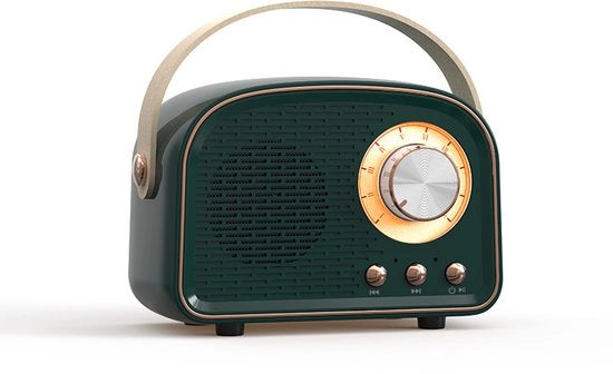 Altoparlante Bluetooth retro – Mini paralume portatile wireless – Funzionalità TWS – Altoparlante decorativo retro – Adatto per uso domestico/esterno – Verde