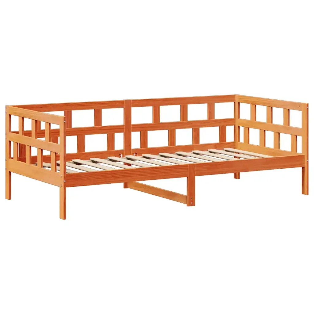 Set Dormeuse con Tetto Marrone Cera 80x200 cm Massello Pino