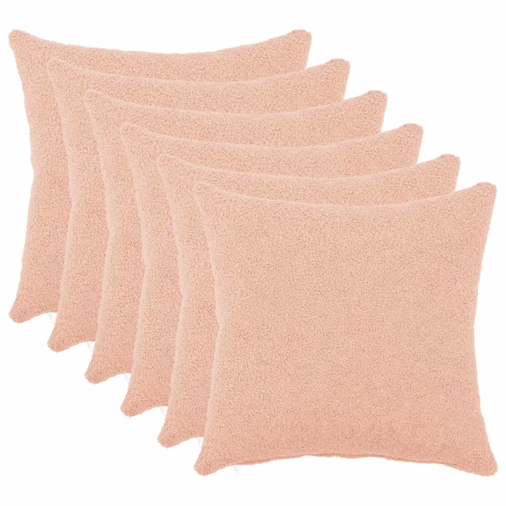 Federa 6 pcs HEERLEN Rosa 35 x 35 cm Bouclé 908102