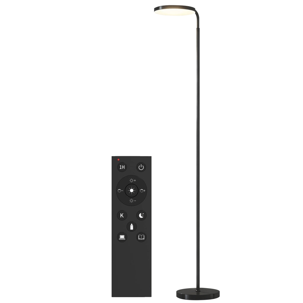 Lampada da terra LED regolabile con telecomando magnetico ¨C zephmum ¨C Nero, metallo