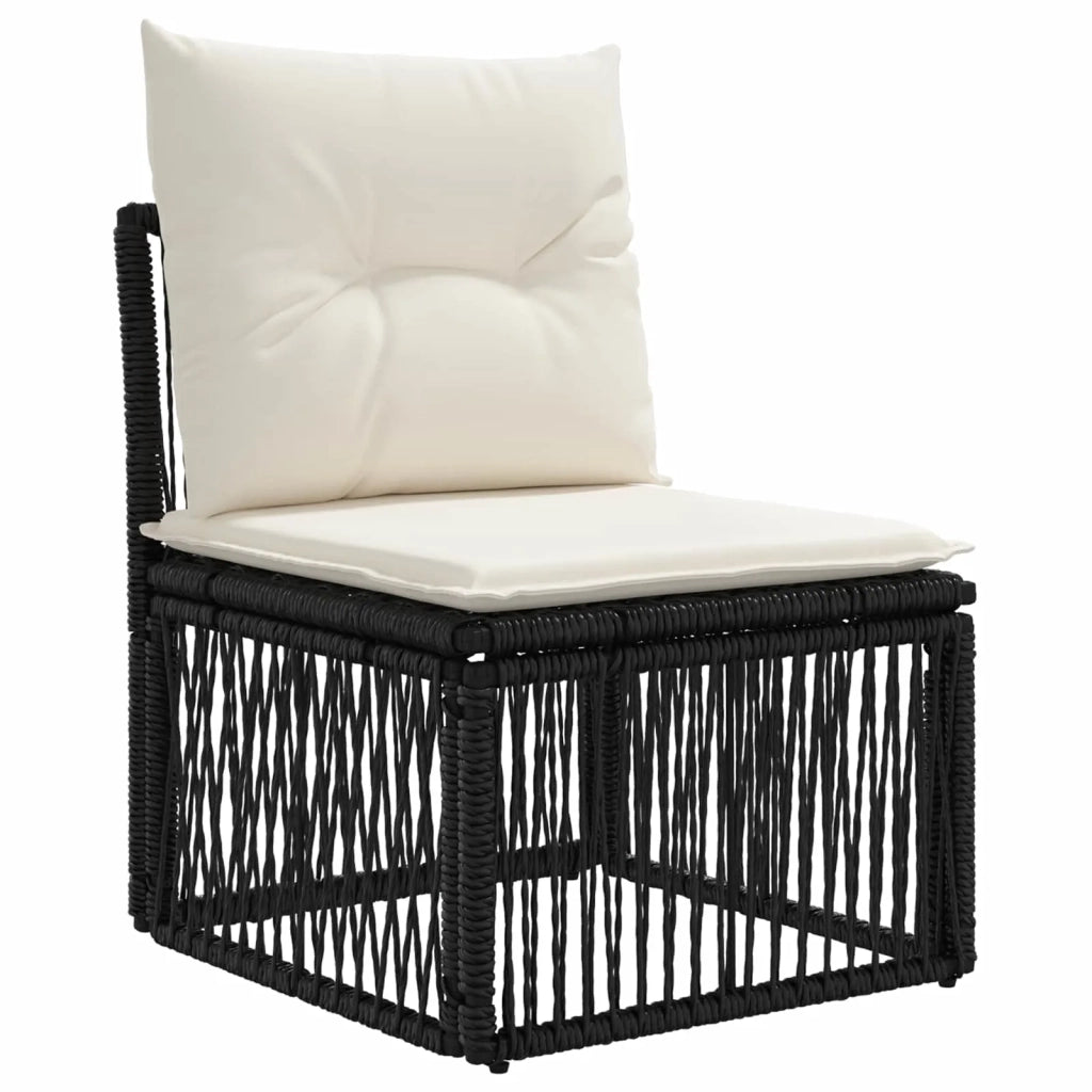 Set Divano da Giardino 8 pz Nero e Bianco Crema polyrattan 3436621