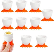Set di uova in plastica - 9 pezzi - per uova cotte leggermente - adatto per bambini