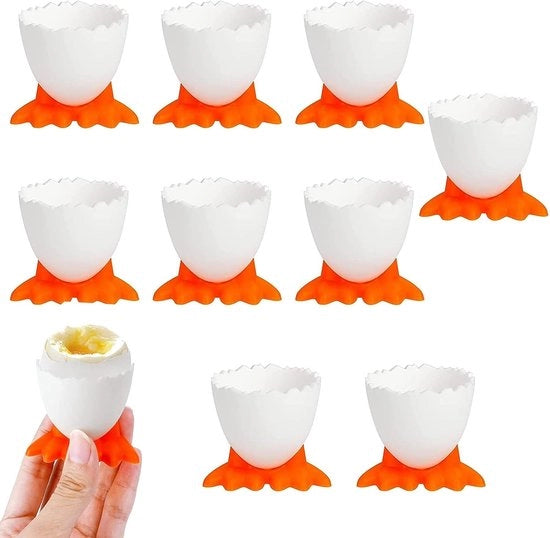 Set di uova in plastica - 9 pezzi - per uova cotte leggermente - adatto per bambini