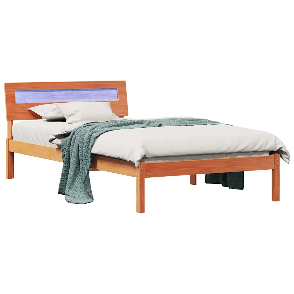 Struttura del letto-Giroletto Marrone cerato 75 x 190 cm Pino massello 779332