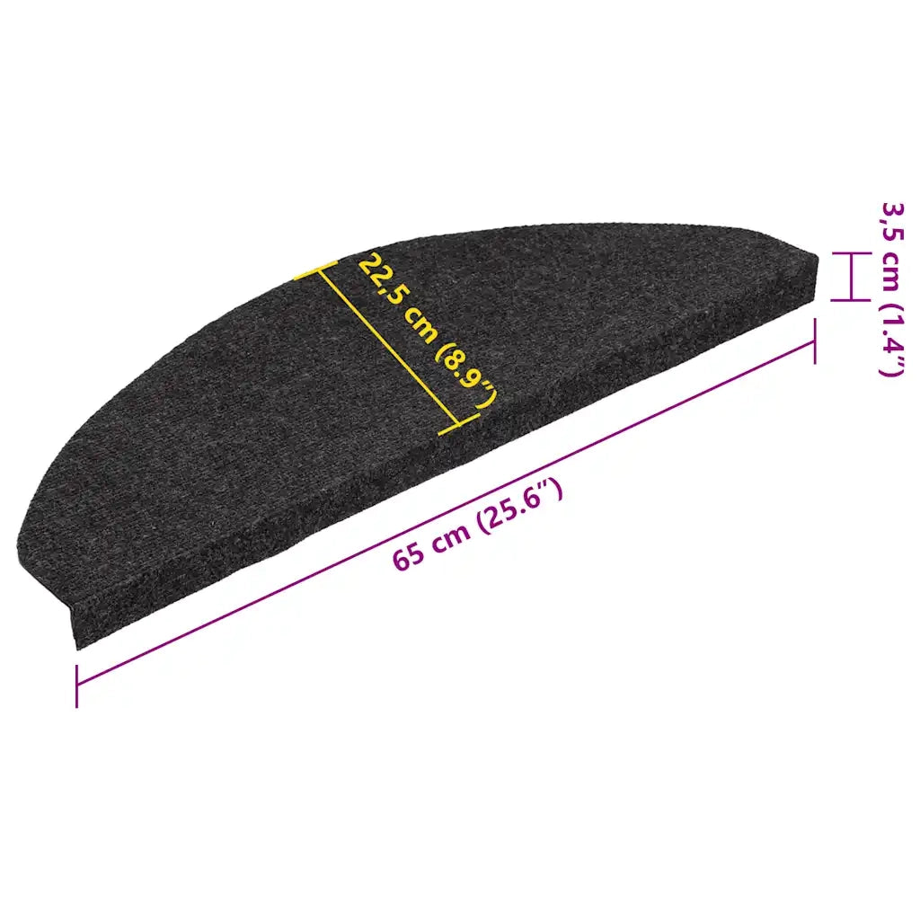 Tappetini Autoadesivi per Scale 30 pz | Gradini per Scale Neri 65x22,5x3,5 cm