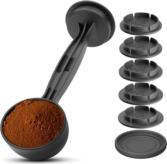 Set di tampi espresso Koffee Zen, 5 misure intercambiabili (49-58 mm), due cucchiai per caffè (1 & 2 cucchiai), compatibile con Breville, Delonghi e altro.
