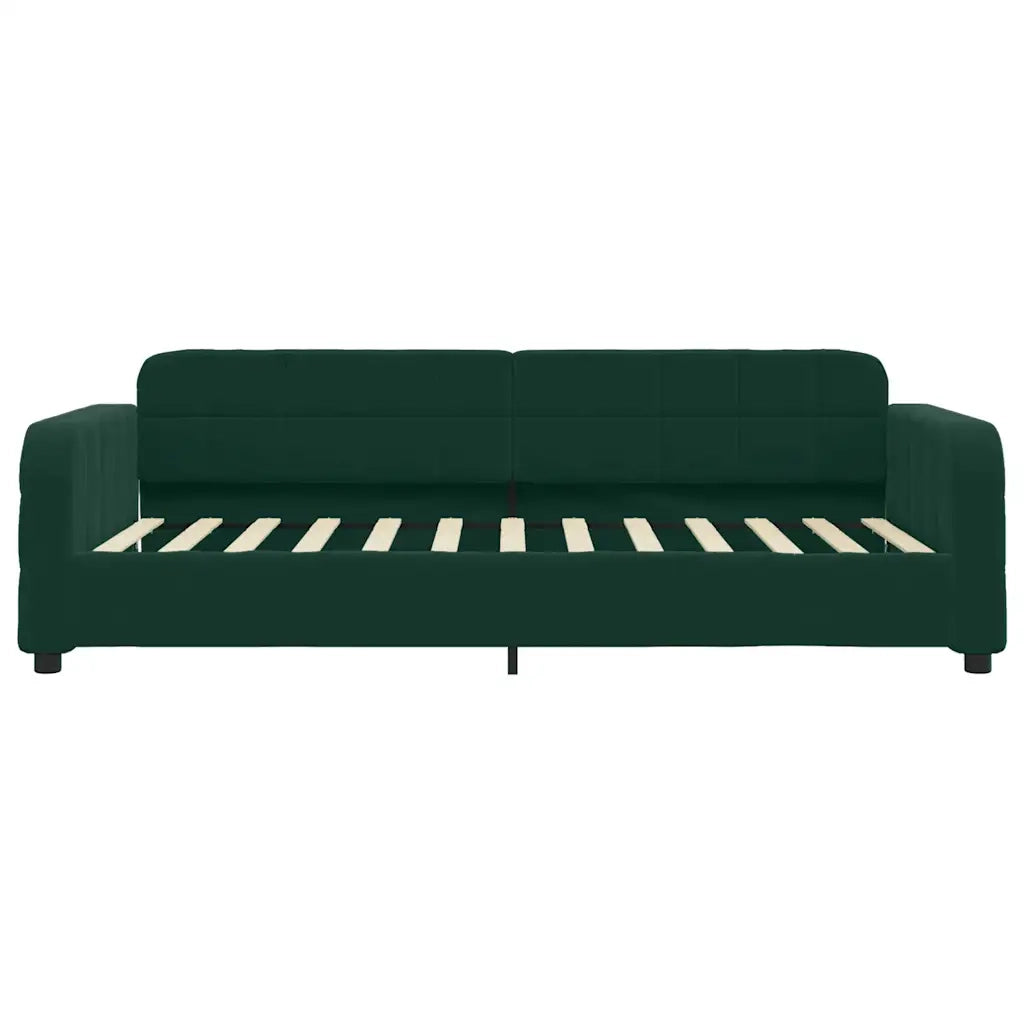 Divano Letto con Materasso Verde Scuro 100x200 cm in Velluto 3196914