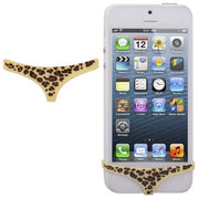 COVER IPHONE 4 4S 5 TASTO SILICONE BIANCHERIA INTIMA SLIP MUTANDINA LEOPARDATA