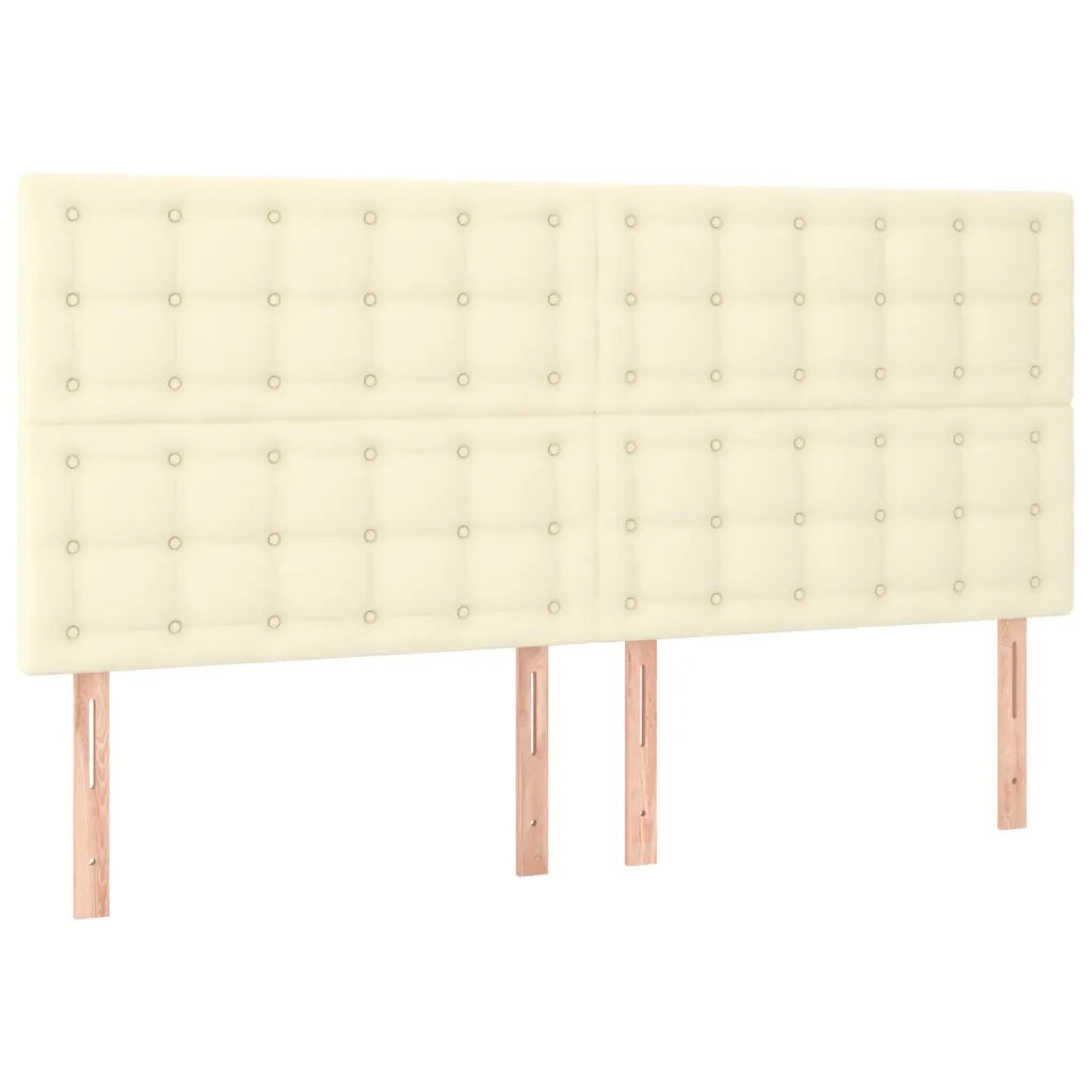 Giroletto a Molle con Materasso e LED Crema 200x200 cm