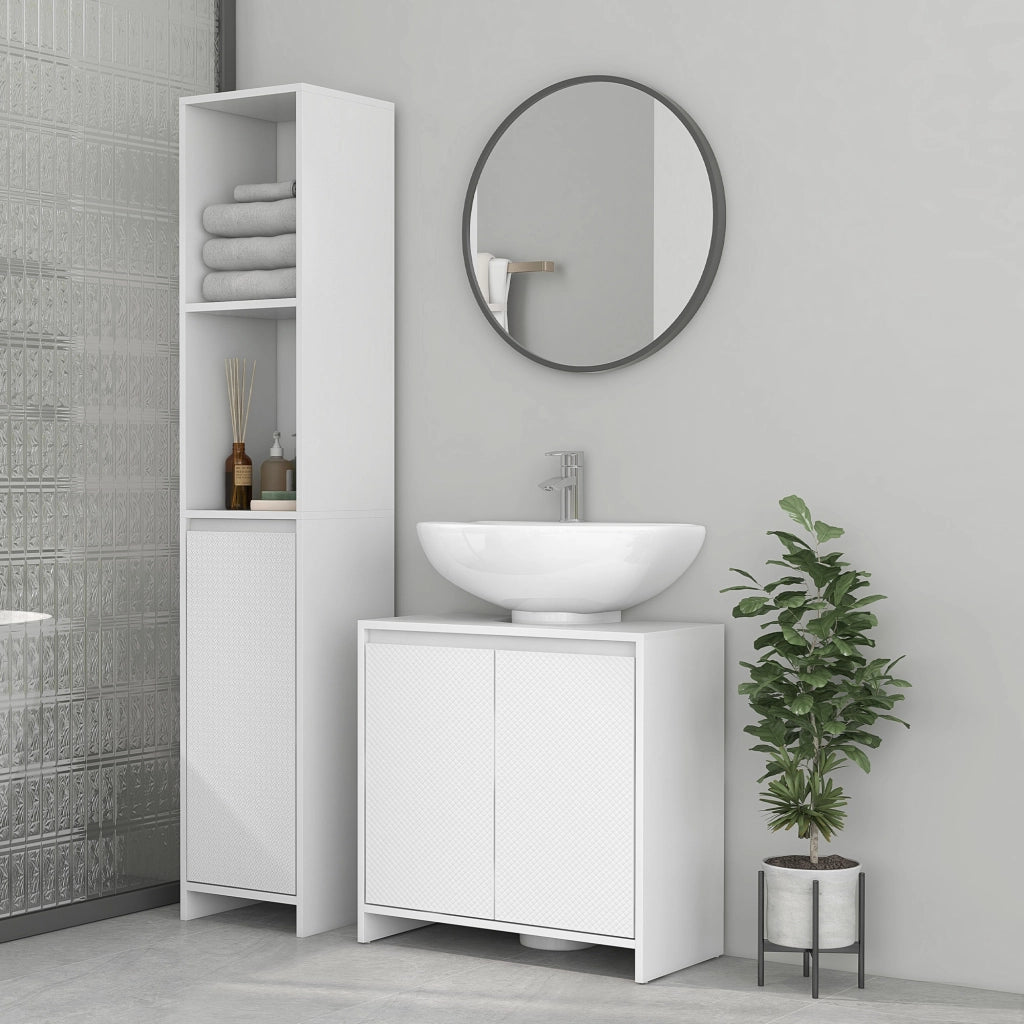 Mobile Sottolavabo con Ripiano ¨C Zephmum ¨C Bianco 60x30x60 cm