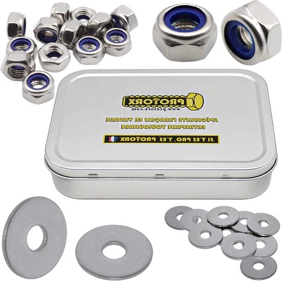 Assortimento di viti e bulloni in acciaio inox A2, 100 pezzi, viti M6, 50 pezzi, viti a testa extra grande M6, 50 pezzi.
