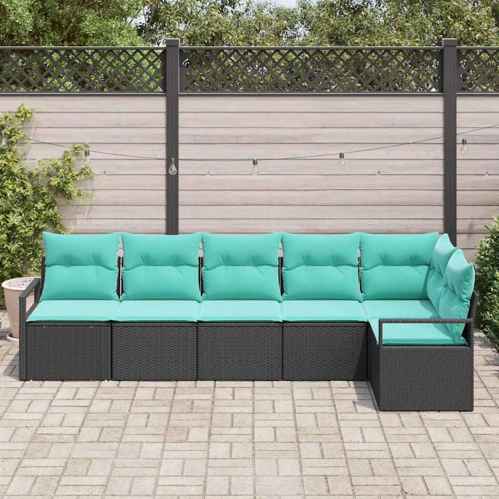 Set di divani 6 pcs Nero polyrattan 3346406