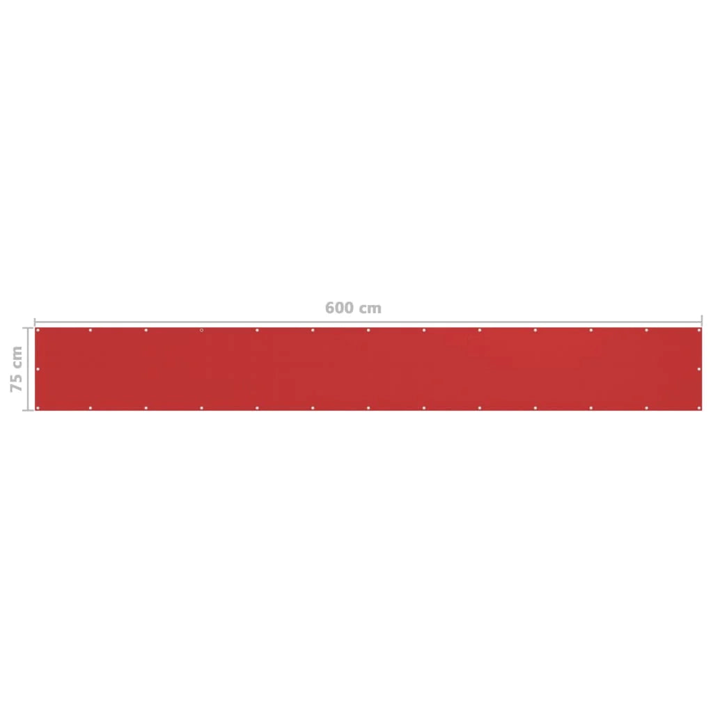 Schermo per balcone schermo per la privacy 75 x 600 cm HDPE rosso 02_0010358