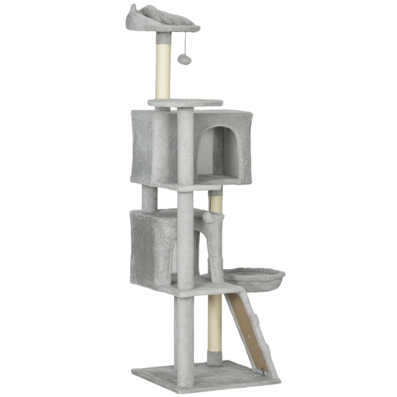 ALBERO TIRAGRAFFI PER GATTI 50x21,5x50 cm Grigio Chiaro Plastica